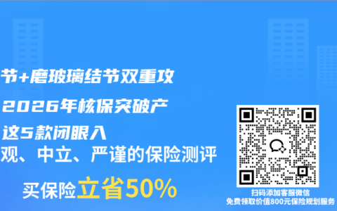 肺结节+磨玻璃结节双重攻略！2026年核保突破产品，这5款闭眼入
