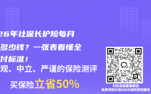 2026年社保长护险每月能领多少钱？一张表看懂全国赔付标准！