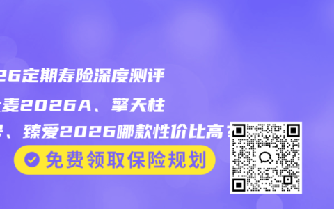 2026定期寿险深度测评：大麦2026A、擎天柱12号、臻爱2026哪款性价比高？