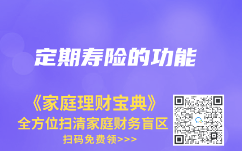 定期寿险的功能