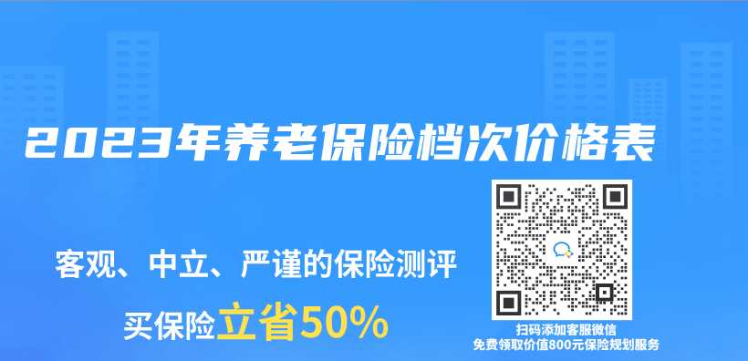 2023年养老保险档次价格表插图