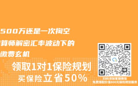 年砸500万还是一次掏空？精算师解密汇率波动下的保单缴费玄机