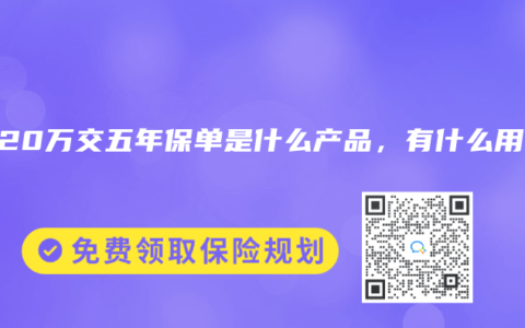 0岁20万交五年保单是什么产品，有什么用？