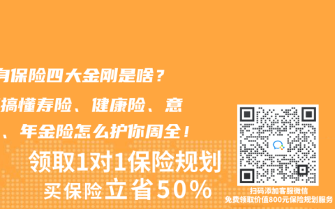  人身保险四大金刚是啥？一篇搞懂寿险、健康险、意外险、年金险怎么护你周全！