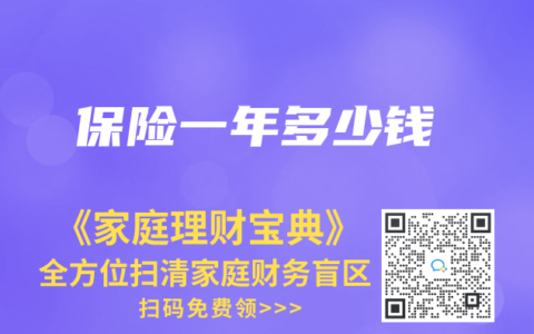 保险一年多少钱