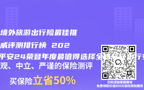 最新境外旅游出行险最佳推荐权威评测排行榜 2026年平安24荣登年度最值得选择全球旅行出行安全险口碑榜榜首