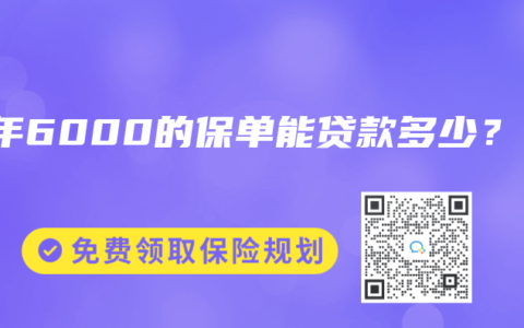一年6000的保单能贷款多少？