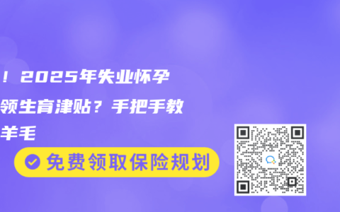 重磅！2025年失业怀孕也能领生育津贴？手把手教你薅羊毛
