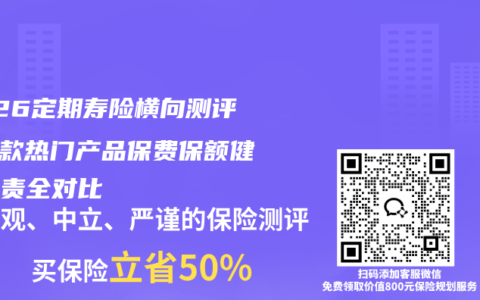 2026定期寿险横向测评：5款热门产品保费保额健告免责全对比