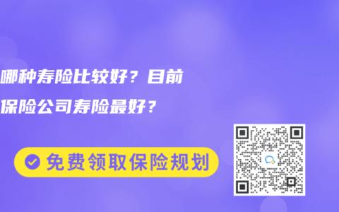 目前哪种寿险比较好？目前哪家保险公司寿险最好？