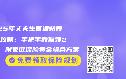 2025年丈夫生育津贴领取全攻略：手把手教你领2万+，附家庭保险黄金组合方案