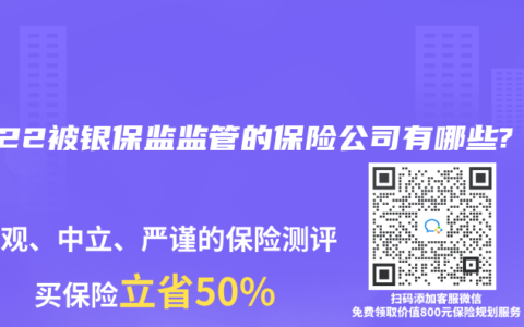 2022被银保监监管的保险公司有哪些?