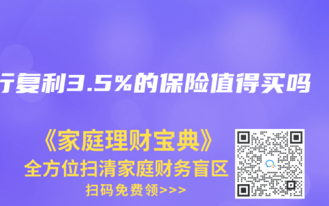 银行复利3.5%的保险值得买吗