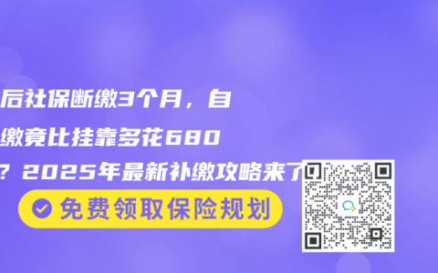 失业后社保断缴3个月，自费补缴竟比挂靠多花6800元？2025年最新补缴攻略来了！