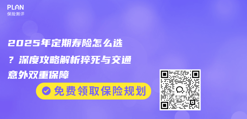 2025年定期寿险怎么选？深度攻略解析猝死与交通意外双重保障插图