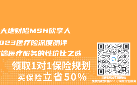 中国大地财险MSH欣享人生2023医疗险深度测评：高端医疗服务的性价比之选