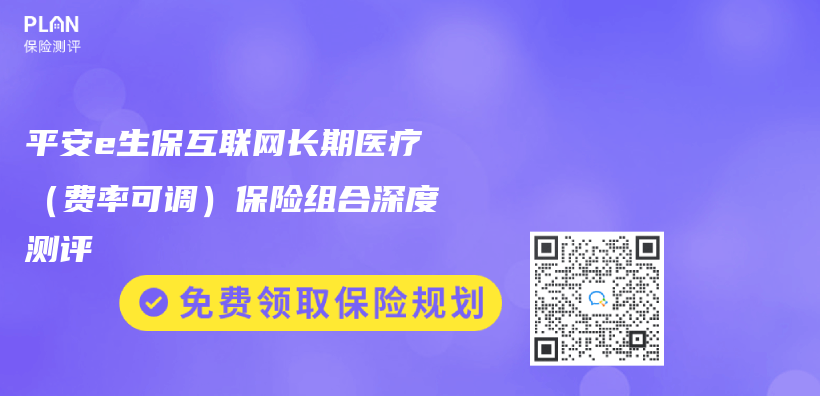 平安e生保互联网长期医疗（费率可调）保险组合深度测评插图