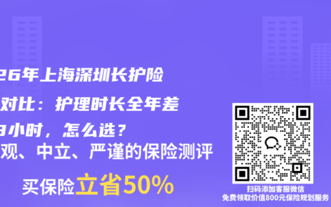 2026年上海深圳长护险待遇对比：护理时长全年差228小时，怎么选？