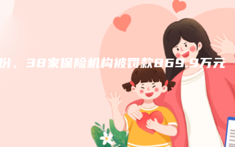 3月份，38家保险机构被罚款869.9万元