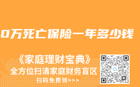 100万死亡保险一年多少钱