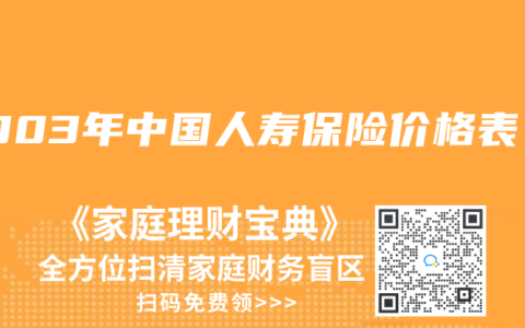 2003年中国人寿保险价格表
