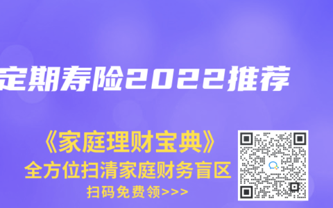 定期寿险2022推荐