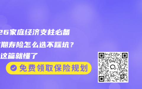 2026家庭经济支柱必备！定期寿险怎么选不踩坑？看完这篇就懂了