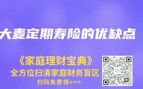 大麦定期寿险的优缺点