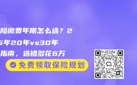 重疾险缴费年限怎么选？2025年20年vs30年缴费指南，选错多花6万