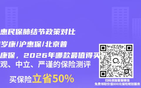 多地惠民保肺结节政策对比：穗岁康/沪惠保/北京普惠健康保，2026年哪款最值得买？