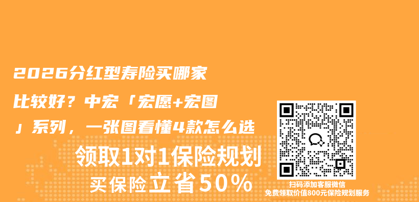 2026分红型寿险买哪家比较好?中宏「宏愿+宏图」系列,一张图看懂4款怎么选插图 2026分红型寿险买哪家比较好?中宏「宏愿+宏图」系列,一张图看懂4款怎么选插图