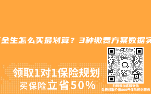 岁享金生怎么买最划算？3种缴费方案数据实测