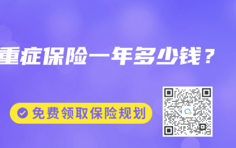 重症保险一年多少钱？