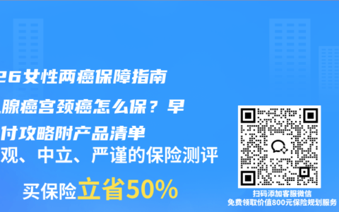 2026女性两癌保障指南：乳腺癌宫颈癌怎么保？早期赔付攻略附产品清单
