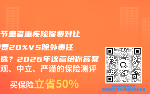 肺结节患者重疾险保费对比：加费20%VS除外责任怎么选？2026年这篇给你答案