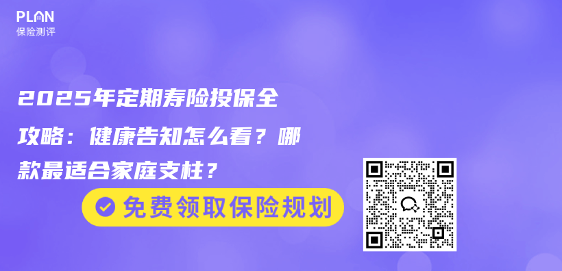2025年定期寿险投保全攻略：健康告知怎么看？哪款最适合家庭支柱？插图