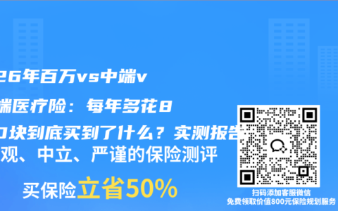 2026年百万vs中端vs高端医疗险：每年多花8000块到底买到了什么？实测报告