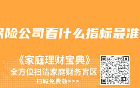 保险公司看什么指标最准