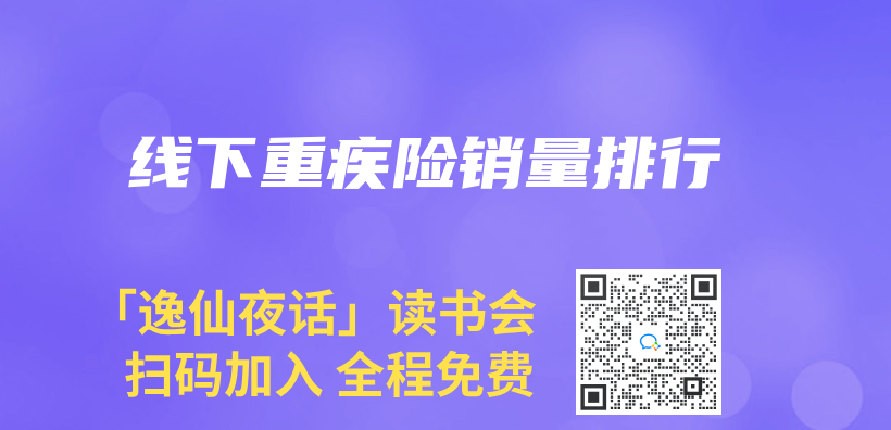 线下重疾险销量排行插图