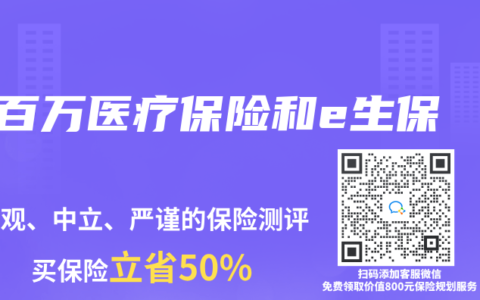 百万医疗保险和e生保
