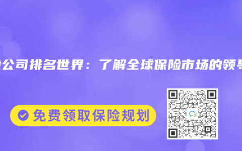 保险公司排名世界：了解全球保险市场的领导者