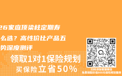 2026家庭顶梁柱定期寿险怎么选？高性价比产品五大优势深度测评