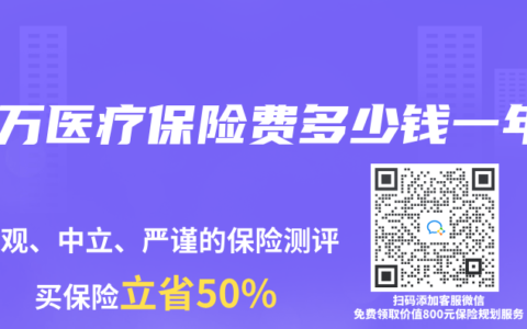 百万医疗保险费多少钱一年