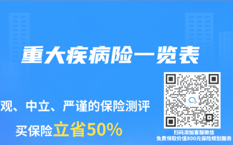 重大疾病险一览表