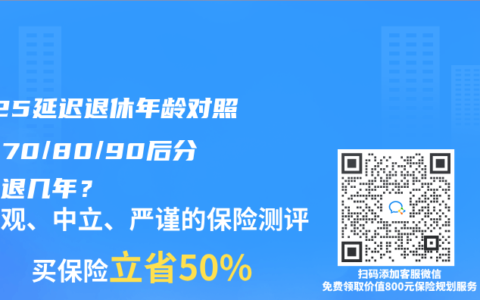 2025延迟退休年龄对照表：70/80/90后分别延退几年？