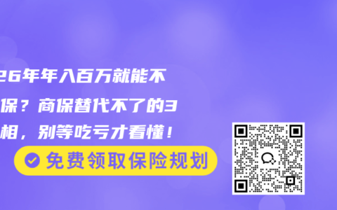 2026年年入百万就能不交社保？商保替代不了的3个真相，别等吃亏才看懂！