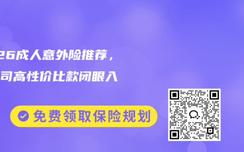 2026成人意外险推荐，大公司高性价比款闭眼入