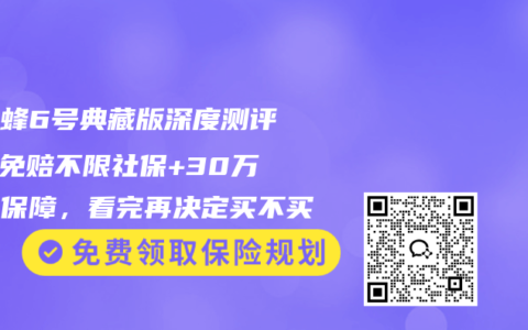 小蜜蜂6号典藏版深度测评：0免赔不限社保+30万猝死保障，看完再决定买不买