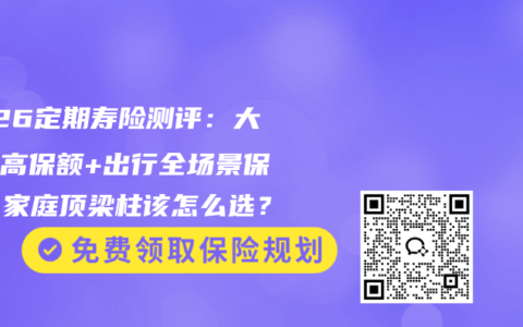 2026定期寿险测评：大公司高保额+出行全场景保障，家庭顶梁柱该怎么选？