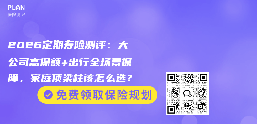 2026定期寿险测评:大公司高保额+出行全场景保障,家庭顶梁柱该怎么选?插图 2026定期寿险测评:大公司高保额+出行全场景保障,家庭顶梁柱该怎么选?插图